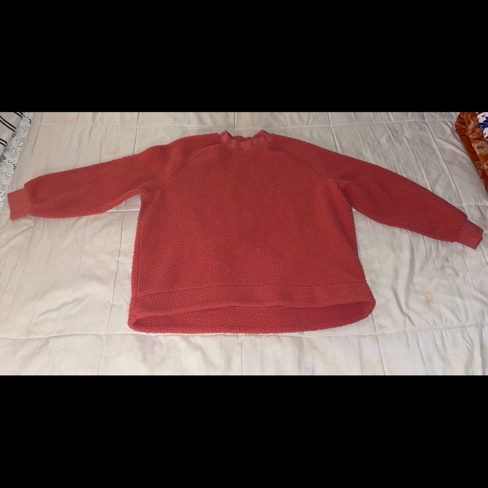Old Navy Hot Pink Sherpa/Teddy Crewneck